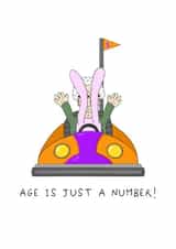 Funny Birthday Card - Bumper Car - Age Is Just A Number created by AJS STUDIOS