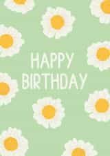 Cute Birthday Card - Green Daisy - For Her created by Hunter Of The Wild