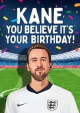Funny Birthday Card - England Euro Football - Harry Kane created by Mrs Best Paper Co.