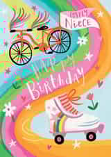 Fun Birthday Card - For Niece - Skates and Bike created by Louise Tiler
