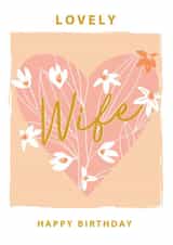 Classic Birthday Card - For Wife - Orange Blooms created by SABIVO Design by Sabina