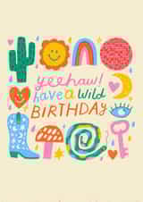 Cute Birthday Card - Wild West - Cowgirl created by Nikki Miles