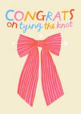 Cute Wedding Card - Bow Ribbon - Tie The Knot created by Nikki Miles
