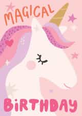 Cute Birthday Card - For Girls - Magical Unicorn created by by Rosie Banton