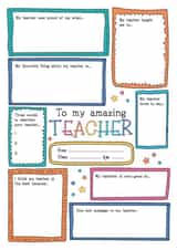 Teacher Thank You Card - Fill in the Blanks - From The Kids created by KDee Designs