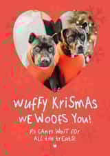 Personalised Christmas Photo Card created by @hollielonglanddesigns - Cute Christmas Photo Card - From The Dogs - We Woofs You