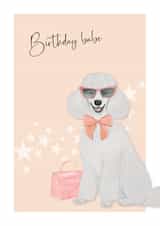 Cute Birthday Card - For Her - Glamorous Poodle created by Heather Trefusis Art