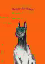 Cute Birthday Card - Dog With Glasses created by Angel Fine Arts