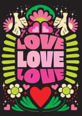 Arty Anniversary Card - Love Love Love created by OBJECTABLES