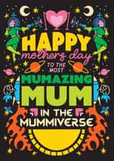 Arty Mother's Day Card - Amazing Mum from Outer Space created by OBJECTABLES