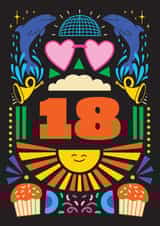 Arty Birthday Card - 18th - For Him and For Her created by OBJECTABLES