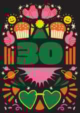 Arty Birthday Card - 30th - For Him and For Her created by OBJECTABLES