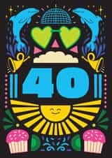 Arty Birthday Card - 40th - For Him and For Her created by OBJECTABLES
