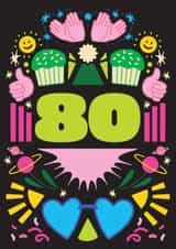 Arty Birthday Card - 80th - For Him and For Her created by OBJECTABLES