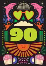 Arty Birthday Card - 90th - For Him and For Her created by OBJECTABLES