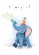Cute Birthday Card - Baby Elephant - It's Party Time! created by Lucy Driver