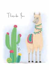 Cute Thank You Card - Llama and Cactus - You're Llamazing! created by Lucy Driver