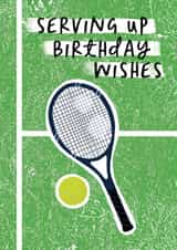 Classic Birthday Card - Serving Up Pun - For Tennis Fan created by Sweetlove Press