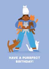 Fun and Cute Birthday Card - From the Cat - Have a Purrfect Day! created by Stormy Knight