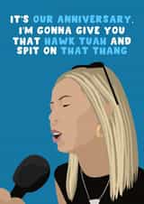 Cheeky Anniversary Card - For Him - Hawk Tuah Girl Meme created by Pink Peach Cards