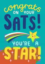 Cute Exam Results Card - Congrats On Your SATs - You're A Star! created by Josie Gledhill