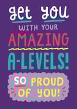 Cute Exam Results Card - Get You With Your Amazing A-Levels! created by Josie Gledhill