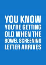 Funny Birthday Card - 50+ - Bowel Screening created by PEA GREEN PRINTS