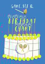Fun Birthday Card - Tennis - Game, Set & Match created by DOTS + STRIPES