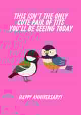 Cute Anniversary Card - For Him - Rude Pair Of Tits created by The Marmalade Cat