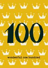 Wonderful One Hundred - 100th Birthday Card created by Poet and Painter