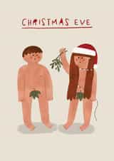 Funny Christmas Card - Christmas Eve - Adam and Eve created by AbiGoLucky
