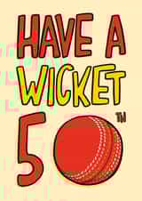 Punny 50th Birthday Card - Cricket - For Him created by TeePee Creations