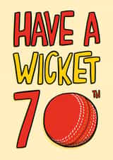 Punny 70th Birthday Card - Cricket - For Him created by TeePee Creations