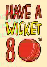 Punny 80th Birthday Card - Cricket - For Him created by TeePee Creations