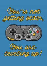 Cool card for a friend or a family member - retro game joystick - happy birthday created by Lena Lapina