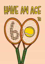 Fun 60th Birthday Card - Tennis Pun - For Him created by TeePee Creations