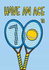 Fun 70th Birthday Card - Tennis Pun - For Him created by TeePee Creations
