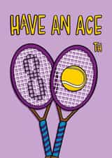 Fun 80th Birthday Card - Tennis Pun - For Him created by TeePee Creations