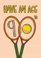 Fun 90th Birthday Card - Tennis Pun - For Him created by TeePee Creations