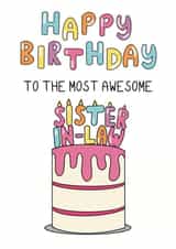 Classic Birthday Card - For Sister In Law created by Schnauzer Scribbles