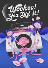 Cute Wedding Card - Starry Night - Just Married! created by Kasia Cards