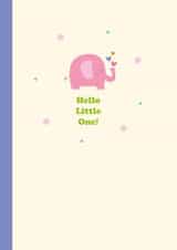 Cute New Baby Girl Card - Baby Elephant created by Happy Street