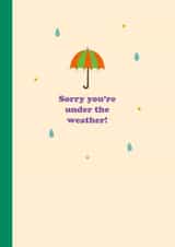 Cute Get Well Soon Card - Cartoon Umbrella - Under The Weather created by Happy Street