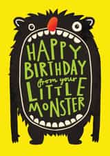 Funny Birthday Card - From Your Kid - Little Monster created by AbiGoLucky