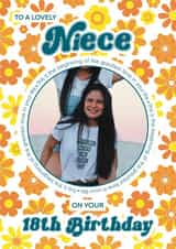 Personalised Birthday Photo Card created by Choo Choo - Cute Birthday Photo Card - 18 Today - For Niece