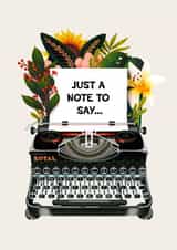 Cute Typewriter Card - Just Because - Thank you note - Thinking of You created by Folio | Ian Owen