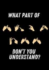 Rude Sign Language Card - Fuck Off - British Sign Language created by Lost Voice Guy 