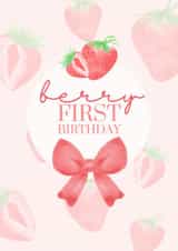 Cute Strawberry First Birthday Card created by Gillian Ayre