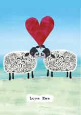 Classic Anniversary Card - Sheep Illustration created by Joanne Wishart
