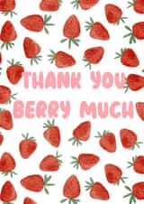 Cute thank you card with a berry cute play on words created by Kimmy Gowland